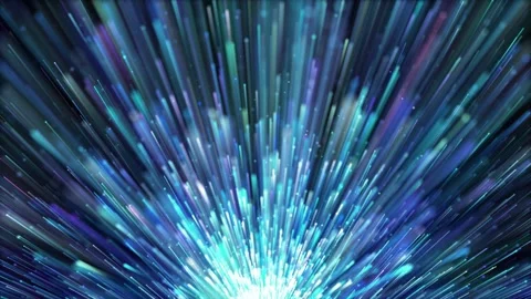 Blue Particles Light Rising 動画素材 334936003