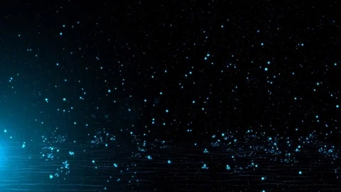 Blue Particles Lights Rain Background Video stock 71488313