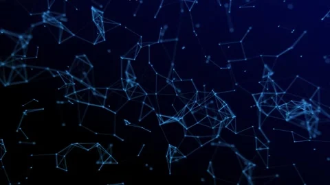 Blue particles with lines and dots in space. Video stock 240634268