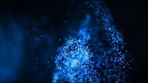 Blue Particles In Motion, Abstract Animation Stock Footage 152709363