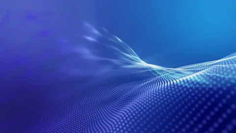 Blue particles move slowly. three-dimensional abstract animation. Background. 3d Stock Footage 123112490