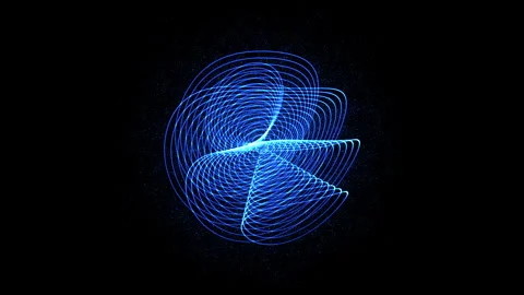 Blue Particles Moving Background. fast energy flying wave line. Particle from Видео 274472225