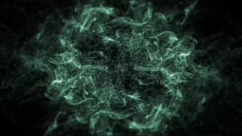 Blue Particles Pulsing and Spinning with Bokeh on Black – 4K Animation 库存影片 326252596