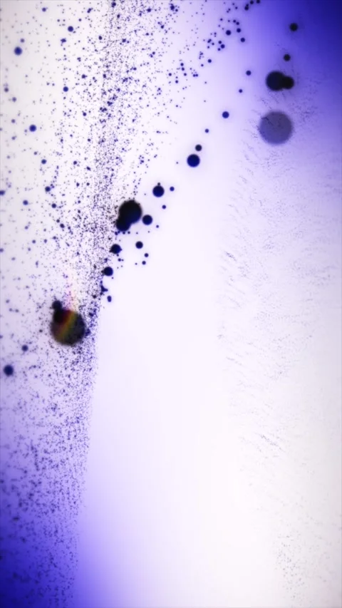 Blue particles of various sizes float and scatter Video stock 330181538