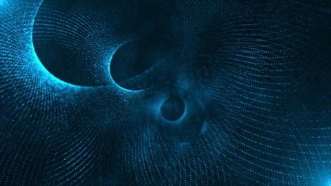Blue Particles Wave — Data Network Video stock 243934783