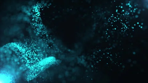 Blue Particles Wave — Data Network Video stock 245511167