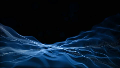 Blue particles wave flow digital motion abstract background. Seamless Loop 4K Stock Footage 165575434