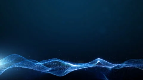 Blue particles wave flow with lighting digital motion abstract background. Stock Footage 165575673