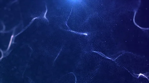 Blue particles wave shining dust with flare abstract background. Stock Footage 249058961