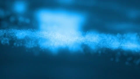 A Blue particles waves flowing with particle dust Stock Footage 155304381