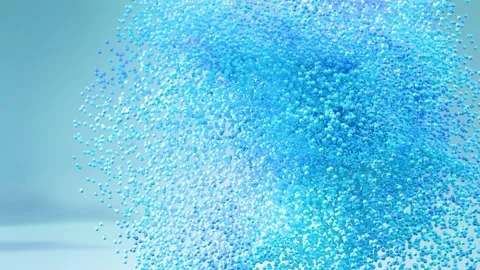 Blue Particles Waving, Abstract background, seamless loop animation, Stock Footage 306367349