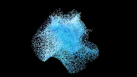 Blue Particles Waving, Abstract background,  3d render Stock Footage 306367692