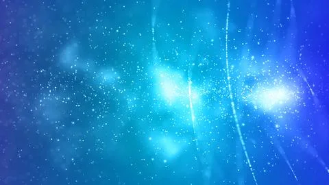 Blue Particles in the Wind with Lines Background Stock Illustration