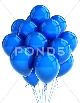 Blue party ballooons Stock Photos
