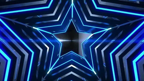 Blue Party Star - Professional VJ Background Loop Video stock 80296377