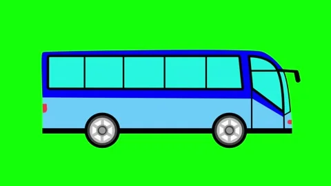 Blue Passenger Bus Driving Animation Stock Footage 335851485