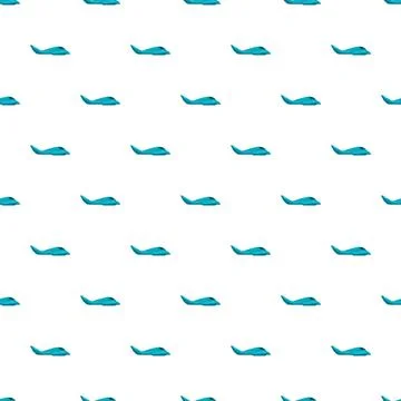 Blue passenger plane pattern flying across white background Stock Illustration