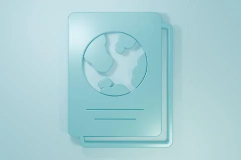 Blue Passport with biometric data icon isolated on blue background. Identif.. 스톡 일러스트
