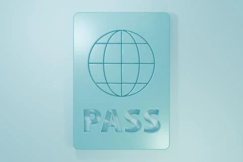 Blue Passport with biometric data icon isolated on blue background. Identif.. Stock Illustration