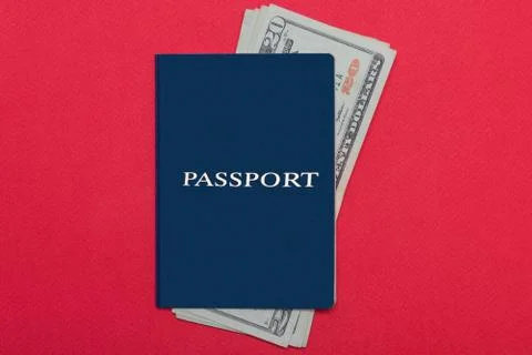 Blue passport lying on the background Fotos Stock