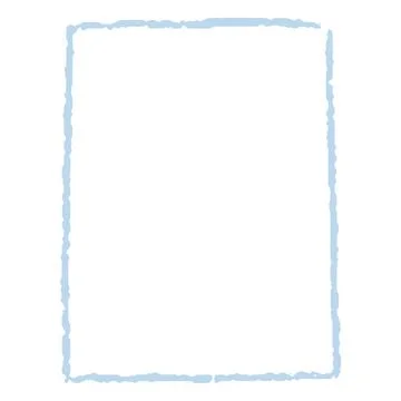 Blue pastel crayon geometric rectangle vector outline shape, scribble rectangle Stock Illustration