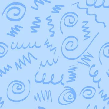 Blue Pastel Scribble Seamless Pattern Background 스톡 일러스트