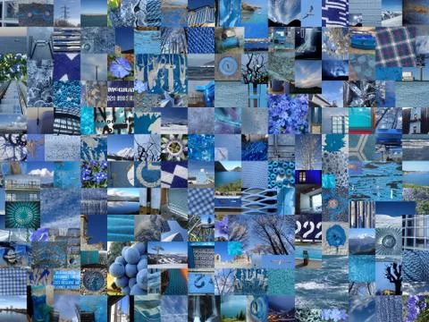 BLUE patchwork photomontage background Stock Illustration