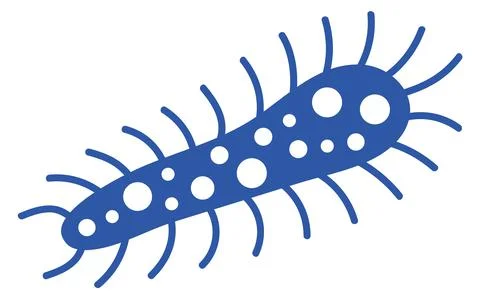 Blue pathogen cell. Bacteria icon. Amoeba sign Stock Illustration