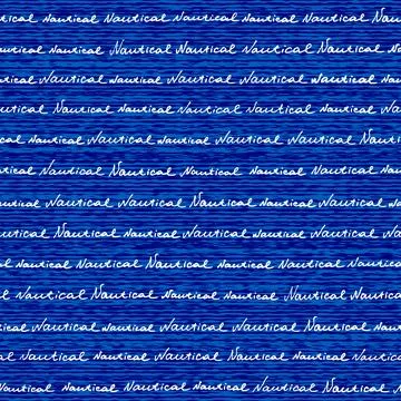 Blue pattern and hand draw in marine style. Stock Illustration