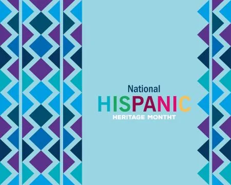 Blue pattern background of national hispanic heritage month vector design Stock Illustration