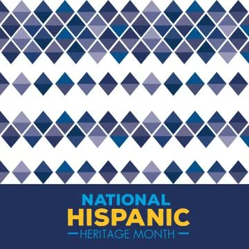 Blue pattern background of national hispanic heritage month vector design Stock Illustration