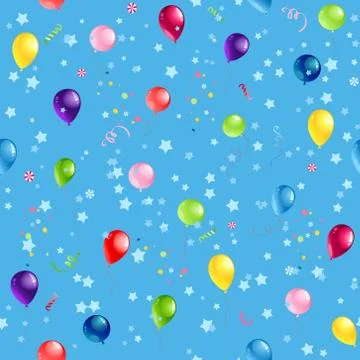 Blue pattern balloons Stock Illustration