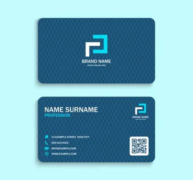 Blue Pattern Business Card Template Corporate Brand Identity Stock Illustration