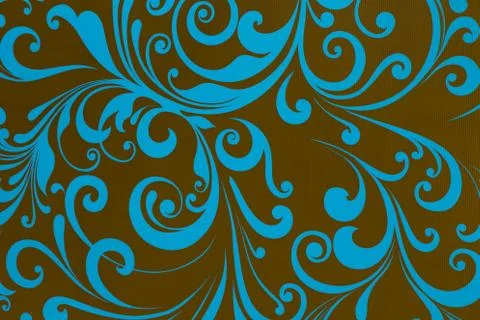 Blue pattern with curls Stock Photos