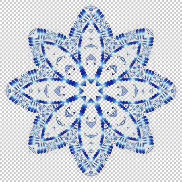 Blue pattern with eight beams. Form as at a flower. Illustration