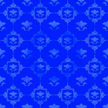 Blue pattern with floral decorations Blue pattern with floral decorations,... Fotos de archivo