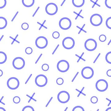 Blue pattern. Geometric line shapes. Crosses and circles. Vector illustration Stock Illustration