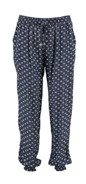 Blue with a pattern harem pants with stars. High cut harem pants. Stock Photos