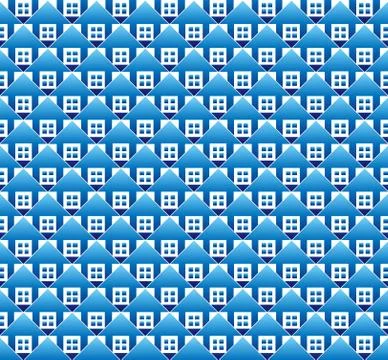 Blue pattern homes Stock Illustration