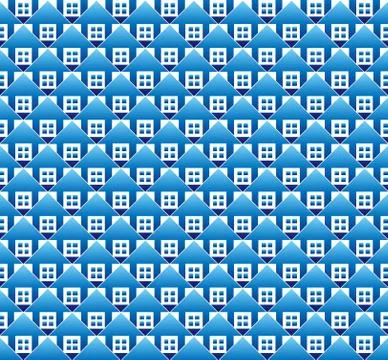 Blue pattern homes Stock Illustration