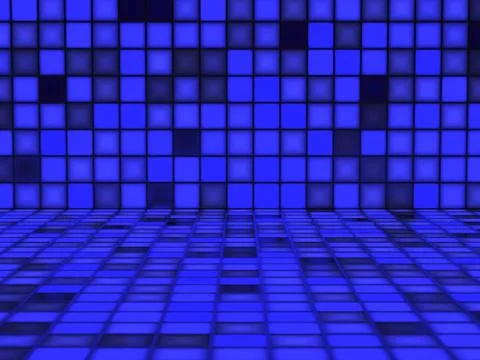 Blue pattern made out of light cubes Stock Illustration