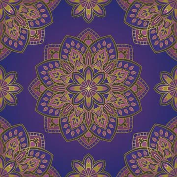 Blue pattern with mandalas. Stock Illustration