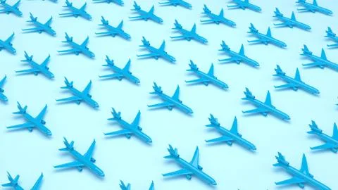 Blue pattern planes in the blue background. Perspective view. Minimal isometr Illustrazione stock