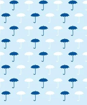 Blue pattern with umbrella. Vector Illustration Stock Illustration