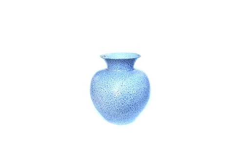 Blue pattern vase on isolated white Stock Photos