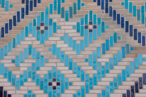 Blue pattern on the wall Stock Photos
