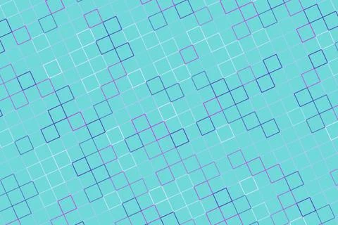 Blue patterned background with small squares and lines Stock Illustration