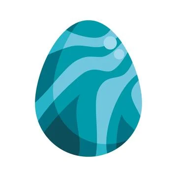 Blue patterned easter egg with wavy stripes Stock Illustration