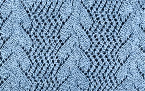 Blue patterned knitted fabric Foto stock