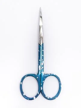 Blue patterned nail scissors closed Stock Photos